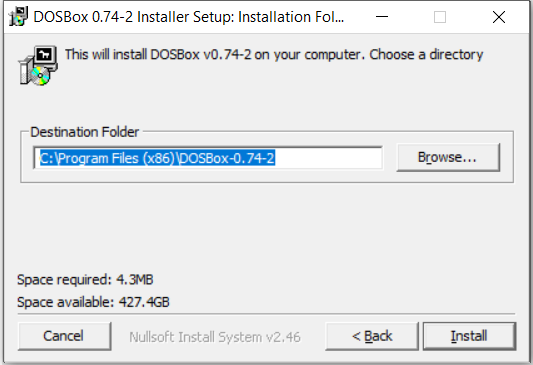 DOSBox Install Folder Location