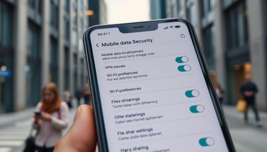 Mobile data security settings